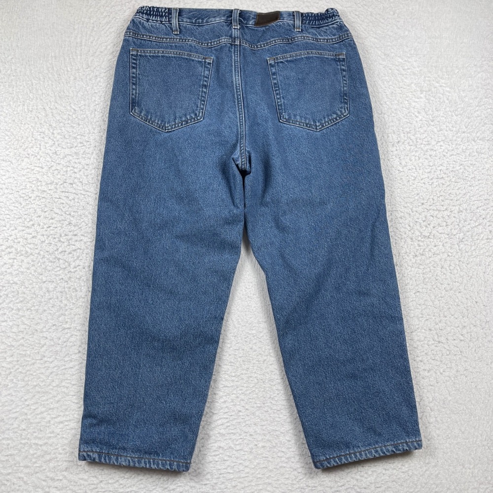 LL Bean‎ Flannel Lined Jeans Mens 37x29 (Fits 34x25) Blue Comfort Waist Casual - Picture 3 of 10